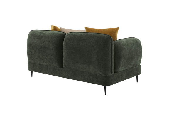 509132 Jade Chenille Upholstered Modern Track Arm Loveseat Green