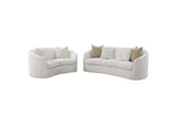 509171-S2 Rainn 2-piece Boucle Upholstered Sloped Arm Sofa Set Latte