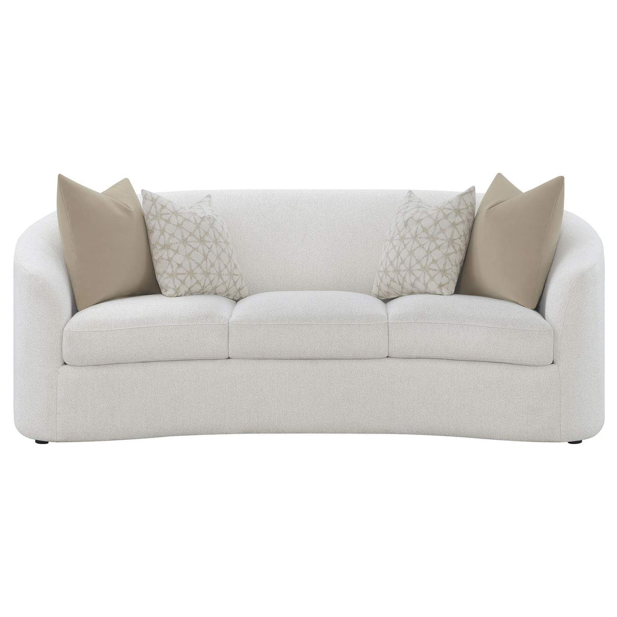 509171 Rainn Boucle Upholstered Sloped Arm Sofa Latte