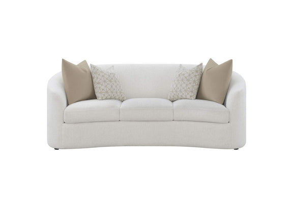 509171 Rainn Boucle Upholstered Sloped Arm Sofa Latte