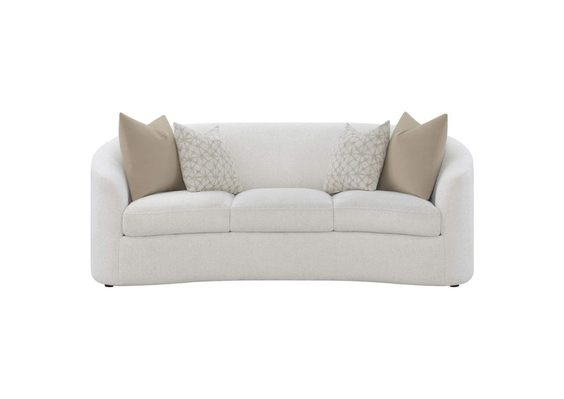 509171 Rainn Boucle Upholstered Sloped Arm Sofa Latte