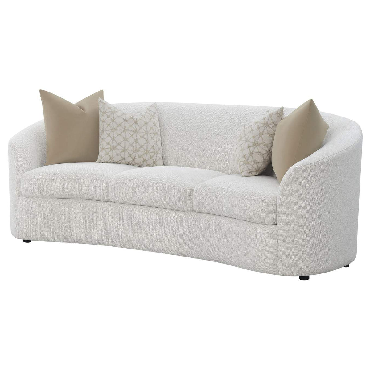 509171 Rainn Boucle Upholstered Sloped Arm Sofa Latte