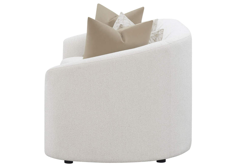 509171 Rainn Boucle Upholstered Sloped Arm Sofa Latte