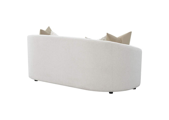 509171 Rainn Boucle Upholstered Sloped Arm Sofa Latte