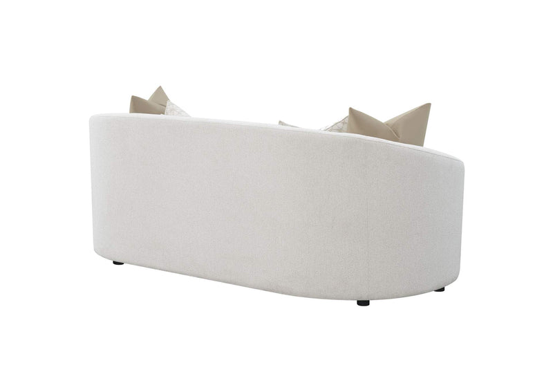 509171 Rainn Boucle Upholstered Sloped Arm Sofa Latte