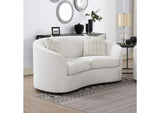 509172 Rainn Boucle Upholstered Sloped Arm Loveseat Latte