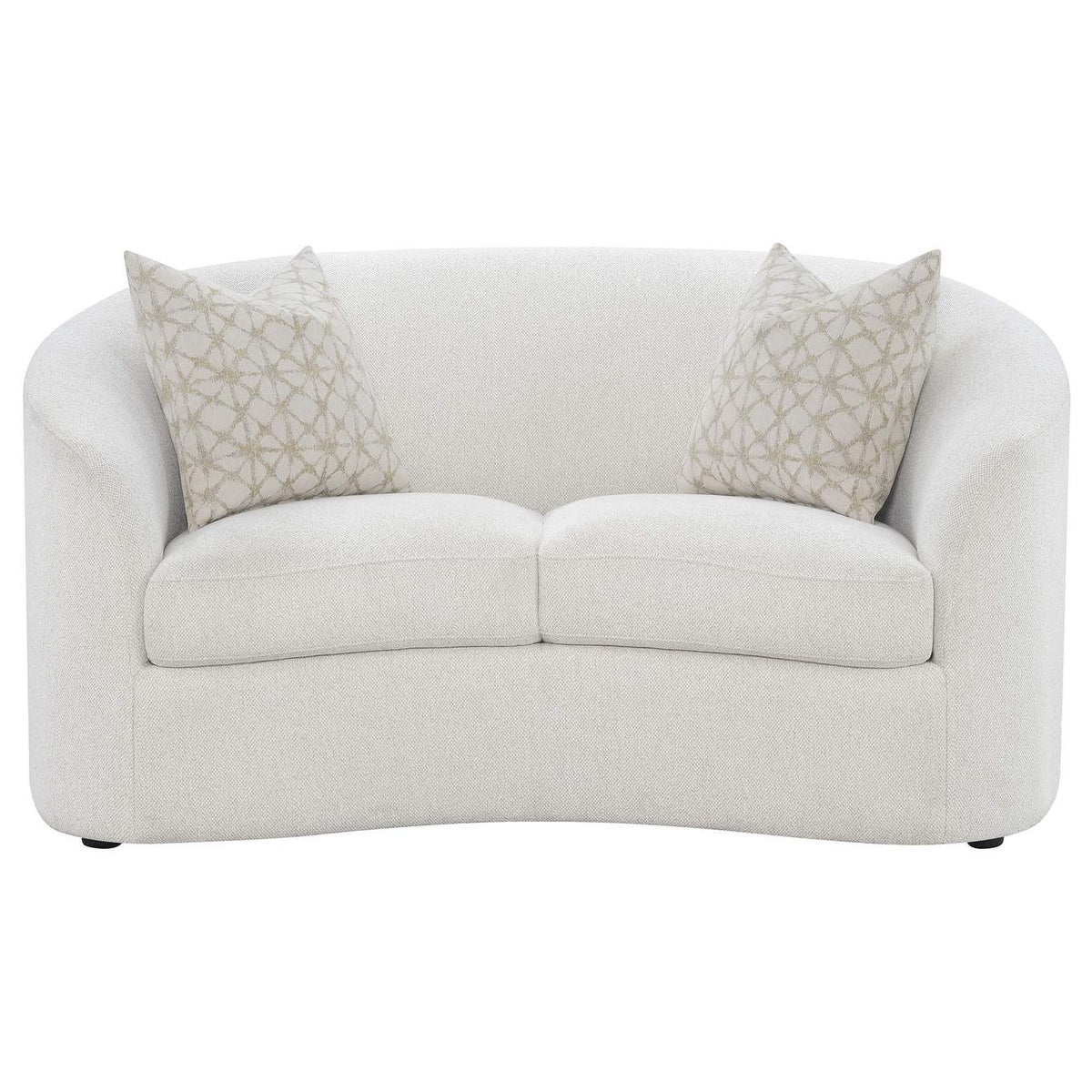 509172 Rainn Boucle Upholstered Sloped Arm Loveseat Latte