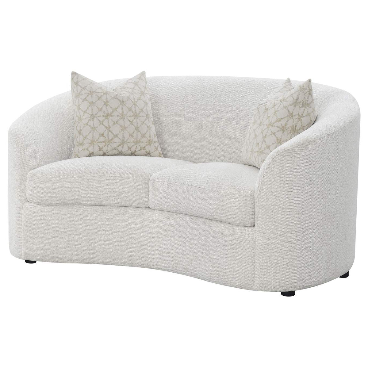 509172 Rainn Boucle Upholstered Sloped Arm Loveseat Latte
