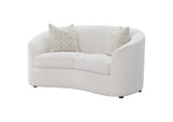 509172 Rainn Boucle Upholstered Sloped Arm Loveseat Latte