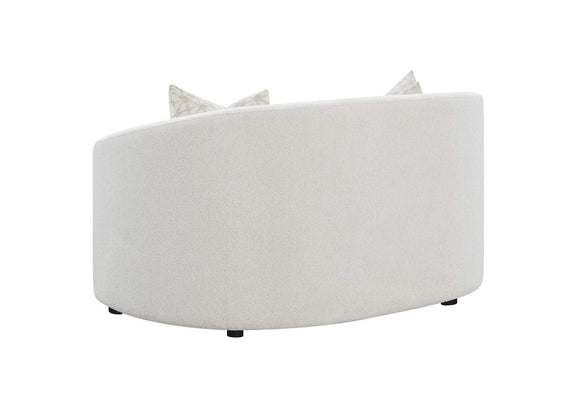 509172 Rainn Boucle Upholstered Sloped Arm Loveseat Latte
