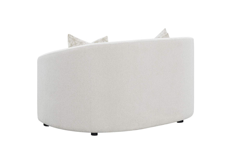 509172 Rainn Boucle Upholstered Sloped Arm Loveseat Latte
