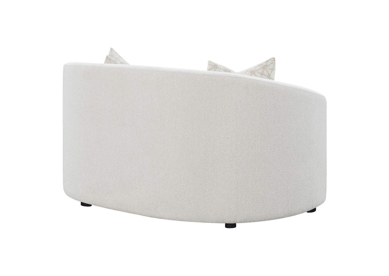 509172 Rainn Boucle Upholstered Sloped Arm Loveseat Latte