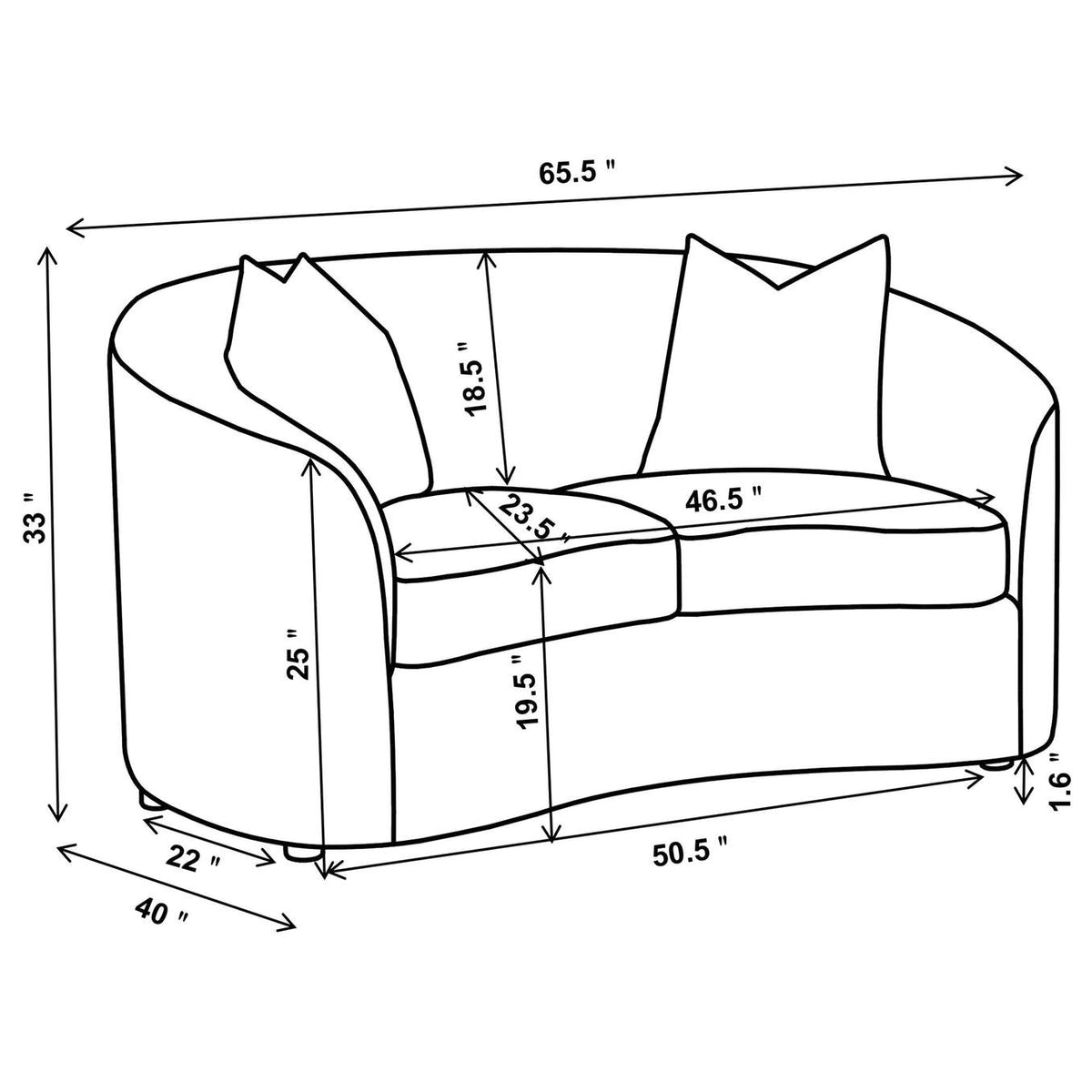 509172 Rainn Boucle Upholstered Sloped Arm Loveseat Latte