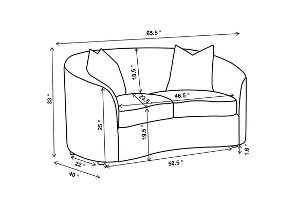509172 Rainn Boucle Upholstered Sloped Arm Loveseat Latte