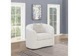 509173 Rainn Boucle Upholstered Sloped Arm Accent Chair Latte
