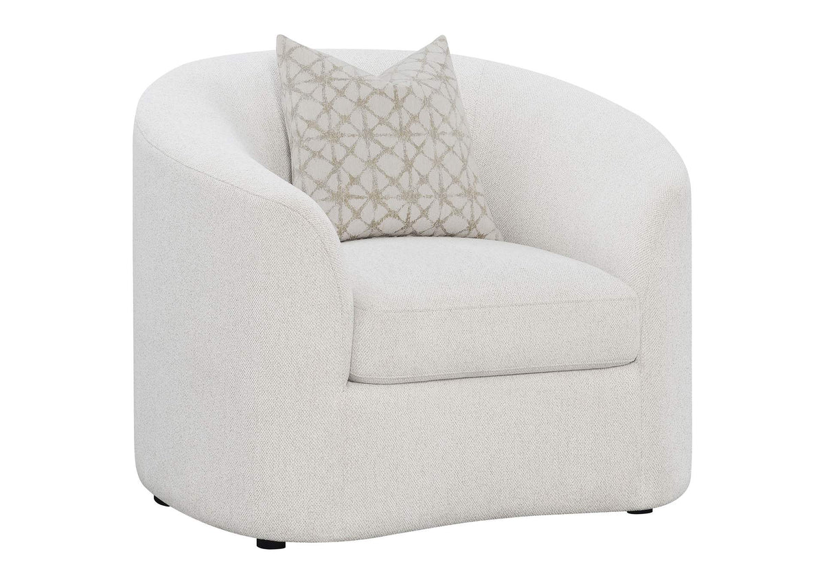 509173 Rainn Boucle Upholstered Sloped Arm Accent Chair Latte