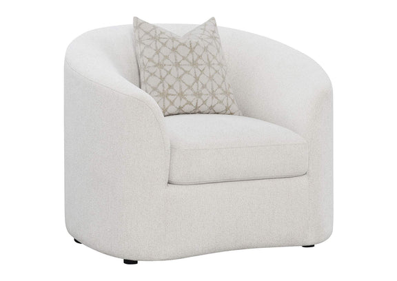 509173 Rainn Boucle Upholstered Sloped Arm Accent Chair Latte