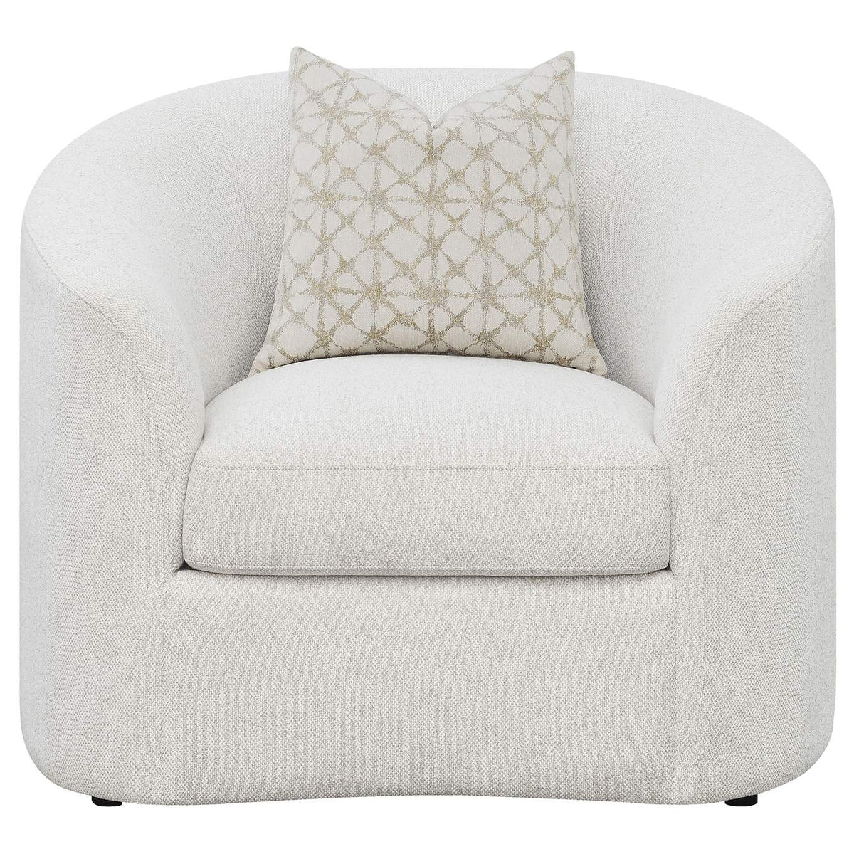 509173 Rainn Boucle Upholstered Sloped Arm Accent Chair Latte