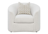 509173 Rainn Boucle Upholstered Sloped Arm Accent Chair Latte