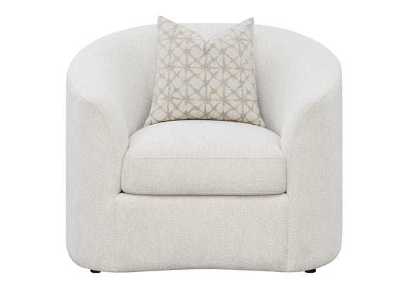 509173 Rainn Boucle Upholstered Sloped Arm Accent Chair Latte