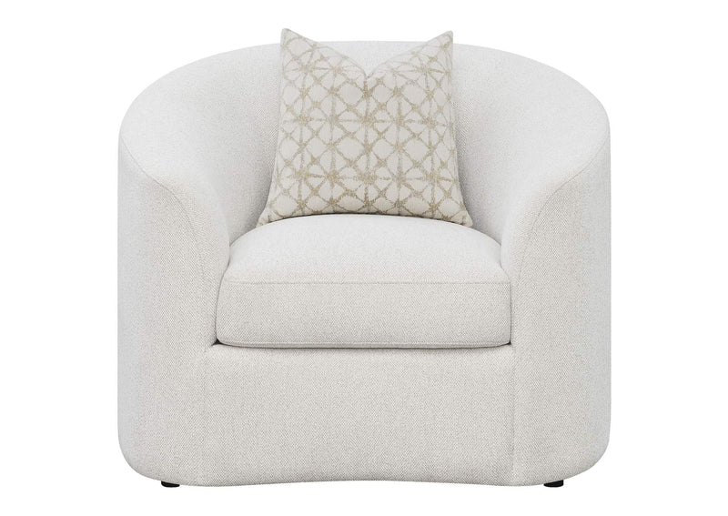 509173 Rainn Boucle Upholstered Sloped Arm Accent Chair Latte