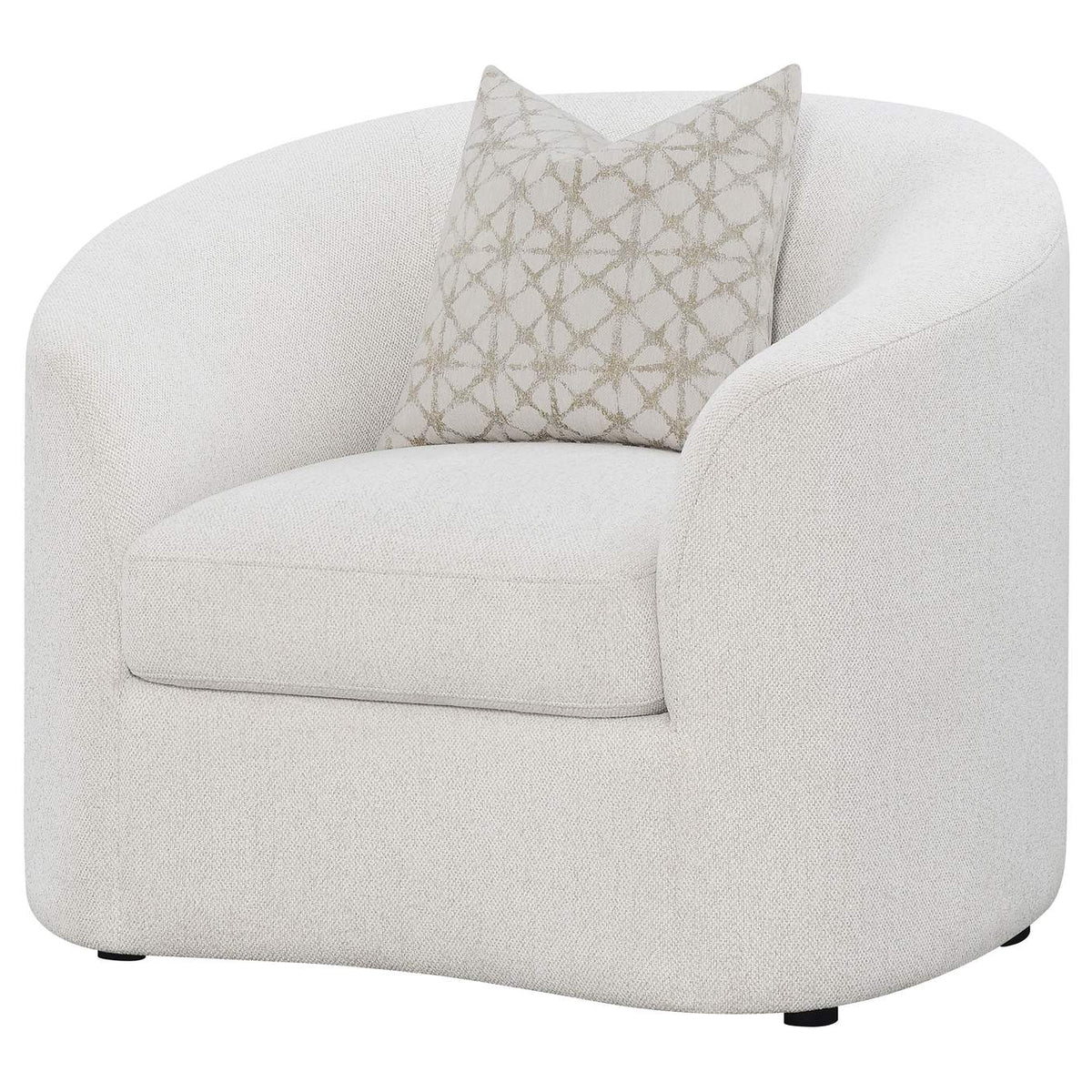 509173 Rainn Boucle Upholstered Sloped Arm Accent Chair Latte