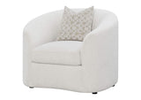 509173 Rainn Boucle Upholstered Sloped Arm Accent Chair Latte