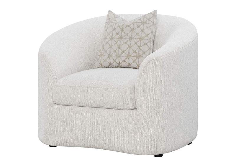 509173 Rainn Boucle Upholstered Sloped Arm Accent Chair Latte