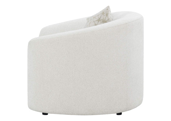 509173 Rainn Boucle Upholstered Sloped Arm Accent Chair Latte
