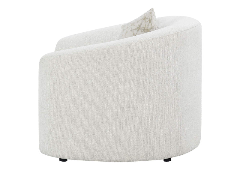 509173 Rainn Boucle Upholstered Sloped Arm Accent Chair Latte