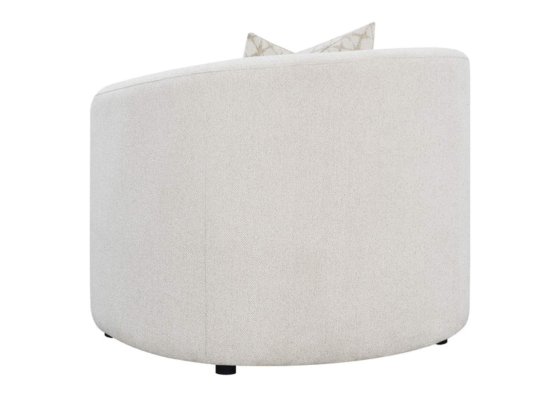509173 Rainn Boucle Upholstered Sloped Arm Accent Chair Latte