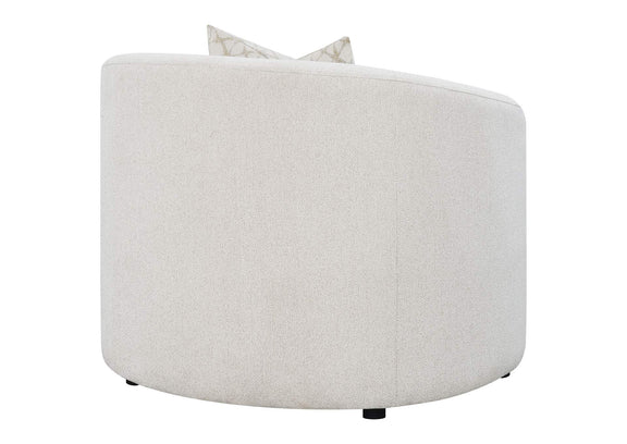 509173 Rainn Boucle Upholstered Sloped Arm Accent Chair Latte