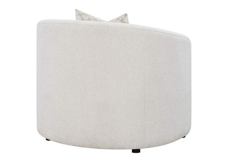 509173 Rainn Boucle Upholstered Sloped Arm Accent Chair Latte