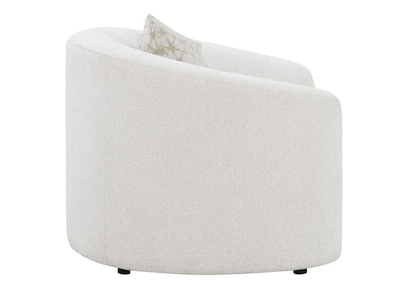 509173 Rainn Boucle Upholstered Sloped Arm Accent Chair Latte