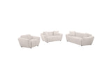 509301-S3 Destino 3-piece Chenille Splayed Arm Sofa Set Greige