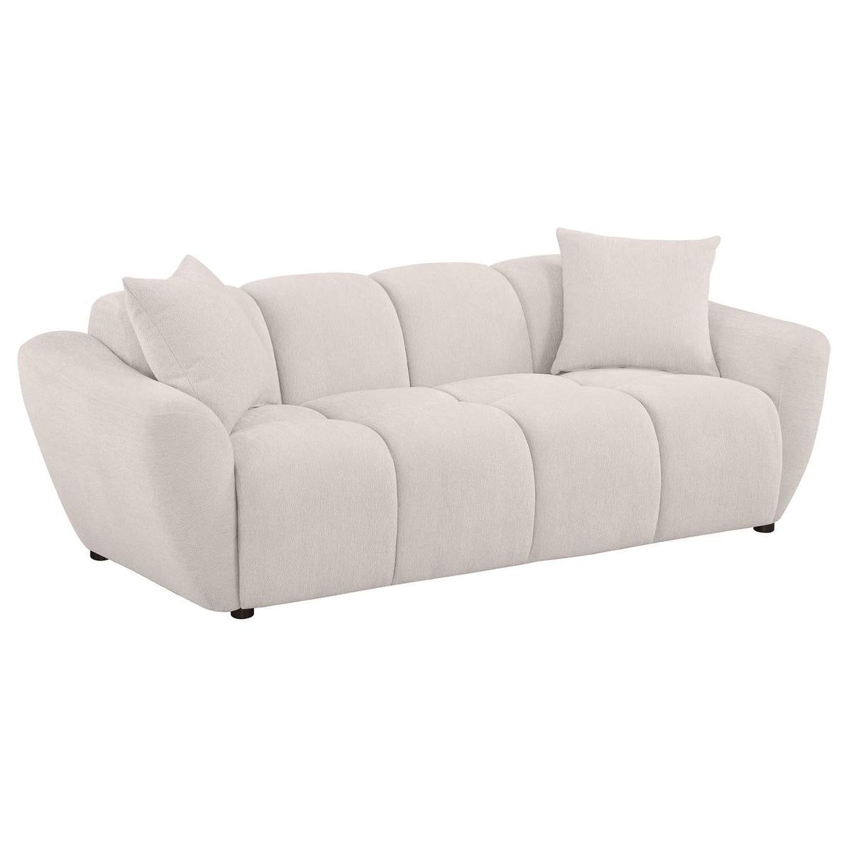 509301-S3 Destino 3-piece Chenille Splayed Arm Sofa Set Greige