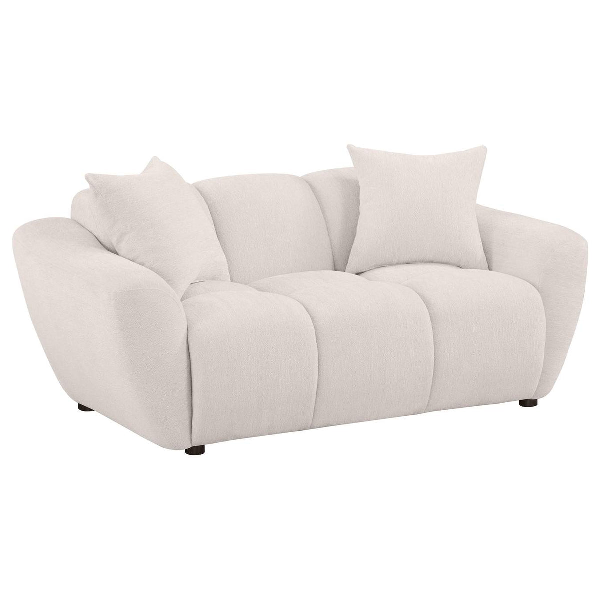 509301-S3 Destino 3-piece Chenille Splayed Arm Sofa Set Greige