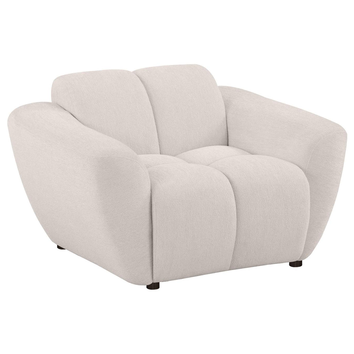 509301-S3 Destino 3-piece Chenille Splayed Arm Sofa Set Greige