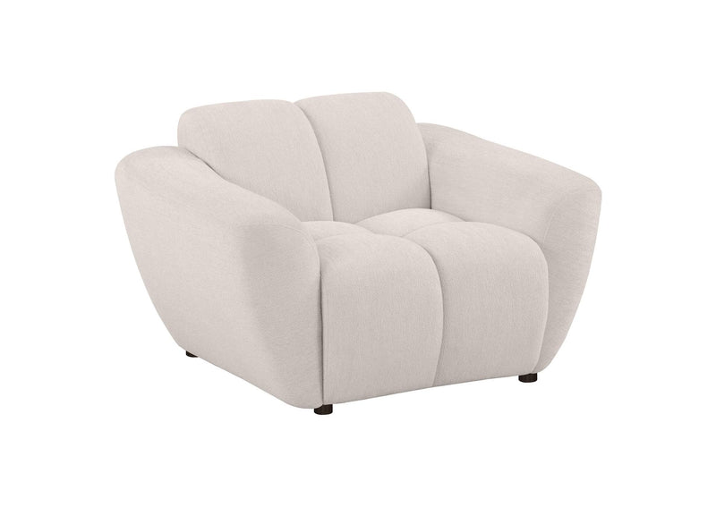 509301-S3 Destino 3-piece Chenille Splayed Arm Sofa Set Greige
