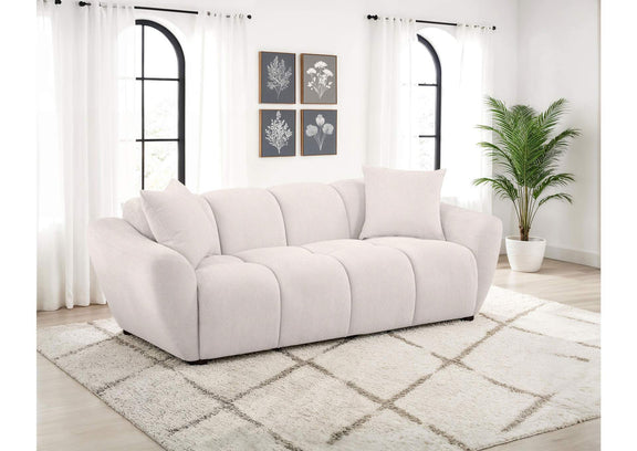 509301 Destino Chenille Upholstered Splayed Arm Sofa Greige