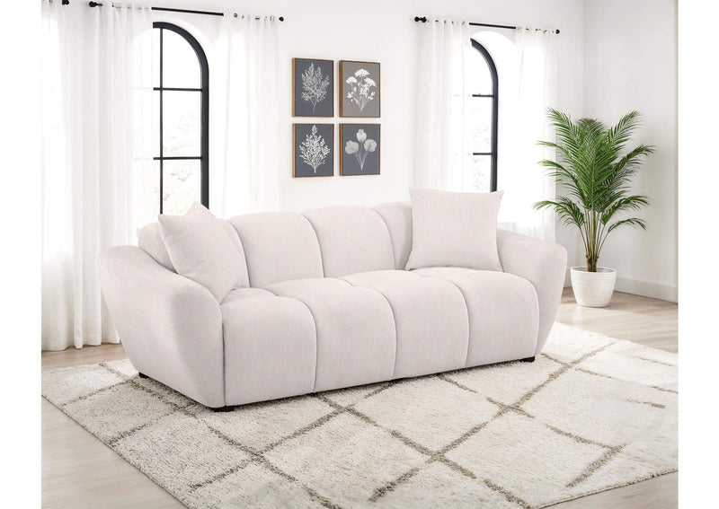 509301 Destino Chenille Upholstered Splayed Arm Sofa Greige