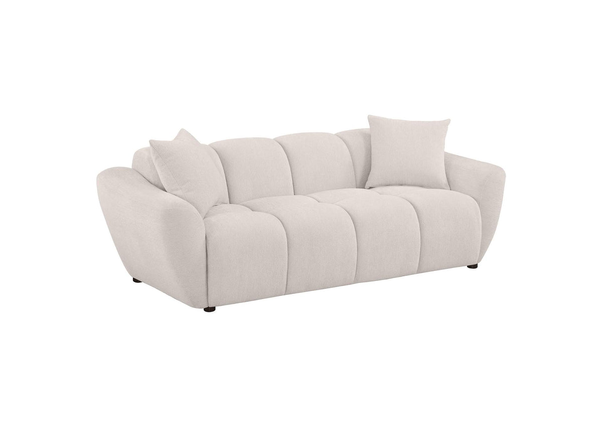 509301 Destino Chenille Upholstered Splayed Arm Sofa Greige