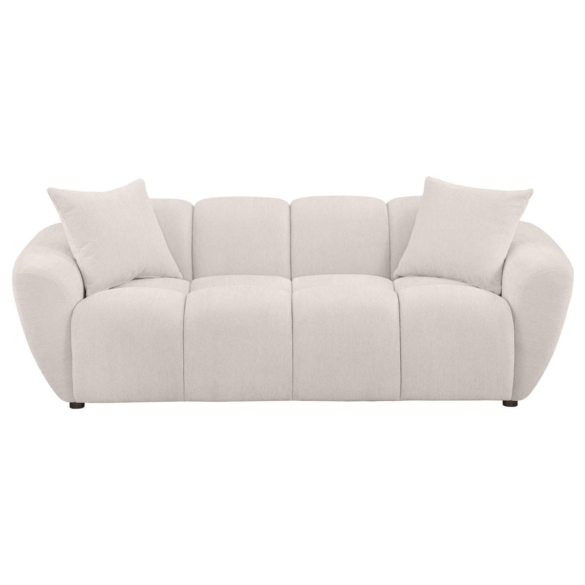 509301 Destino Chenille Upholstered Splayed Arm Sofa Greige