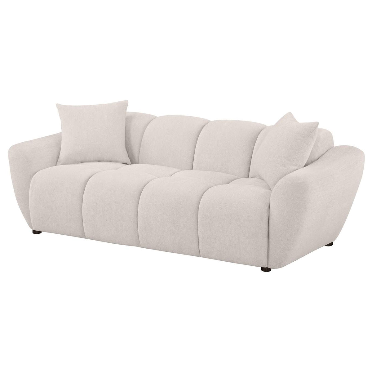 509301 Destino Chenille Upholstered Splayed Arm Sofa Greige