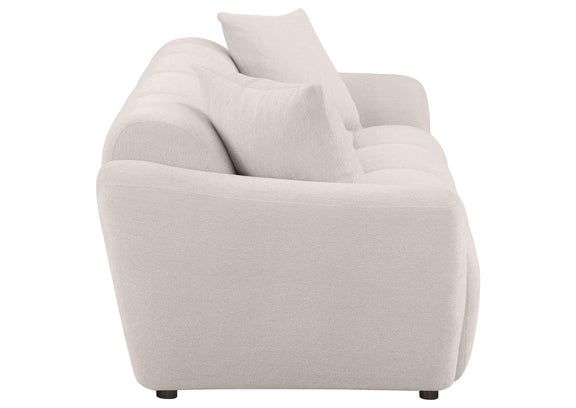 509301 Destino Chenille Upholstered Splayed Arm Sofa Greige