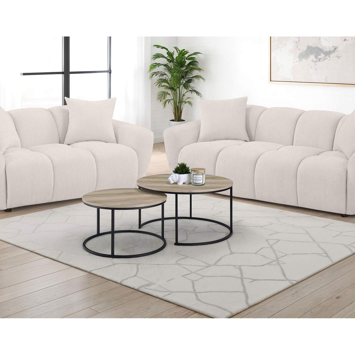 509301 Destino Chenille Upholstered Splayed Arm Sofa Greige