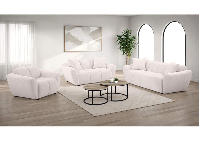 509301 Destino Chenille Upholstered Splayed Arm Sofa Greige
