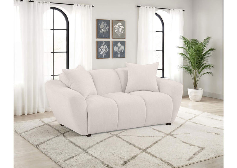 509302 Destino Chenille Upholstered Splayed Arm Loveseat Greige