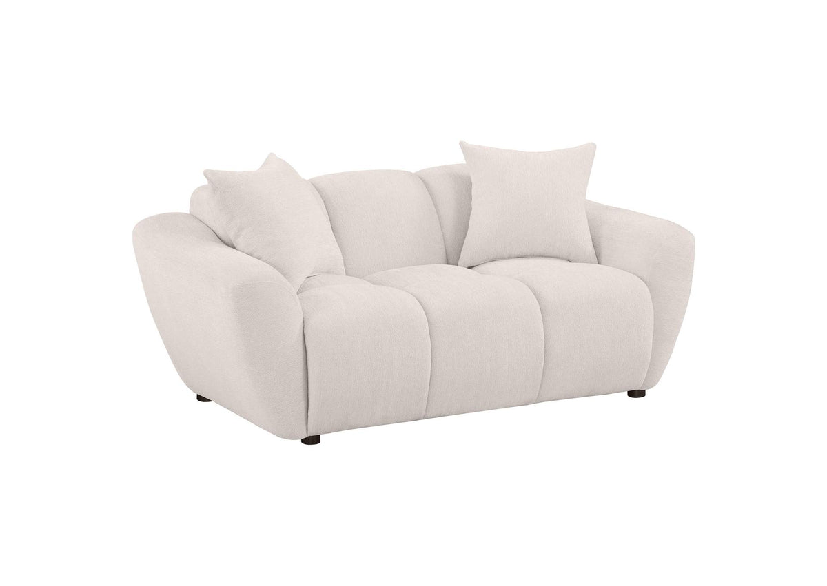 509302 Destino Chenille Upholstered Splayed Arm Loveseat Greige