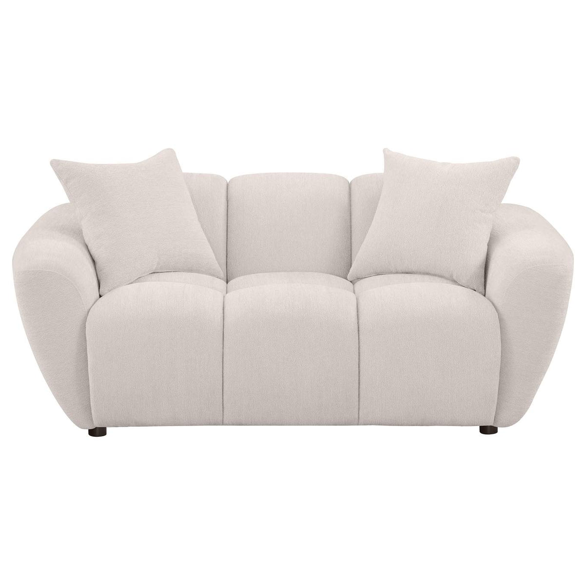 509302 Destino Chenille Upholstered Splayed Arm Loveseat Greige